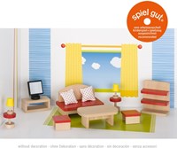 Goki Puppenhaus Wohnzimmer Holzmöbel Set Zubehör-2
