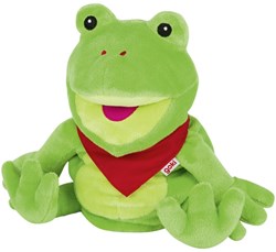 Goki Handpuppe Frosch Plüsch grün - Handpuppe Kinder