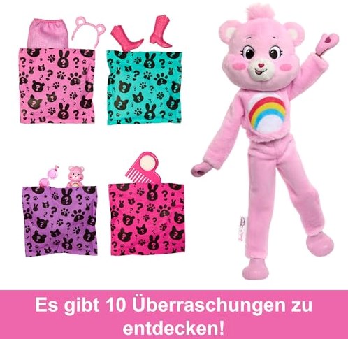Mattel Barbie Cutie Reveal Glücksbärchis Puppe rosa - Überraschungspuppe-3
