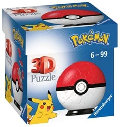Ravensburger 3D Puzzle 11256 - Puzzle-Ball Pokémon Pokéballs - Pokéball Classic 11256 - 54 Teile - für Pokémon Fans ab 6 Jahren