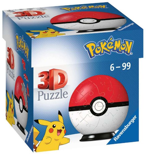 Ravensburger 3D Puzzle 11256 - Puzzle-Ball Pokémon Pokéballs - Pokéball Classic 11256 - 54 Teile - für Pokémon Fans ab 6 Jahren