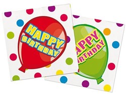 Folat Happy Birthday Servietten - bunte Papierservietten 16 Stück
