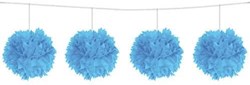 Folat - Pompom Girlande blau 3 Meter Papier Dekoration