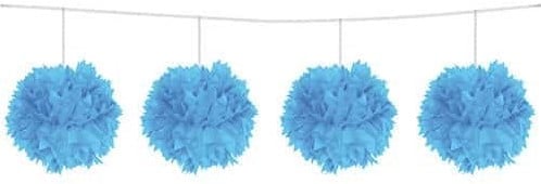 Folat - Pompom Girlande blau 3 Meter Papier Dekoration