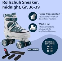 Hudora Rollschuhe Midnight verstellbar Größe 36-39 Kinder Skates-3