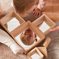 Guidecraft Lernspielzeug Nesting Pyramid Mirror Set - buntes Spiegelspiel-3