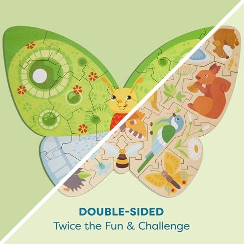 Haba Puzzle Tiere 2-in-1 Schmetterling Karton bunt für Kinder-2