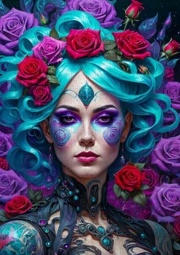 Enjoy Puzzle Gothic Flowers Portrait - 1000 Teile-2