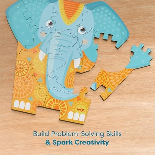 Haba Puzzle Tiere 2 in 1 - Elefant Karton 12 Teile-3