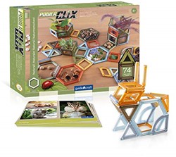 Guidecraft magnetisches Konstruktionsspielzeug PowerClix Frames Natural 74-teilig