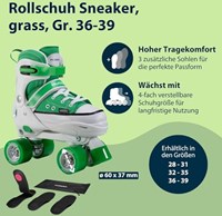 Hudora Rollschuhe Sneaker grün verstellbar Größe 36-39 Kinderskates-3