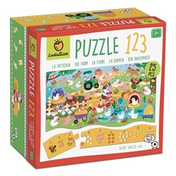 Ludattica Lernpuzzle Bauernhof - 25-teiliges Kartonspiel