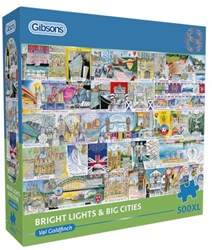 Gibsons Puzzle Bright Lights & Big Cities - 500XL Teile - Lernspiel
