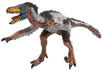 Bullyland Dinosaurier Figur Velociraptor Museum Linie grau 22 cm
