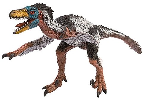 Bullyland Dinosaurier Figur Velociraptor Museum Linie grau 22 cm