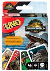 Mattel UNO Kartenspiel Jurassic World Rebirth - Familienspiel mit Dinosauriern