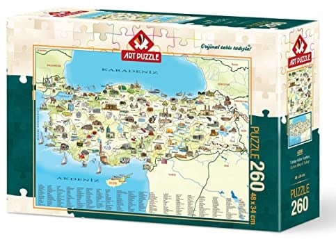 Art Puzzle Karte von Türkei - 260 Teile