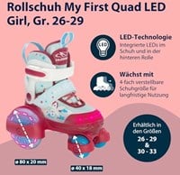 HUDORA Rolschaatsen My First Quad LED Eenhoorn, Maat 26-29-3