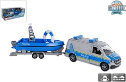 Kids GLOBE Volkswagen Transporter Polizei Spielzeugauto mit Boot 29cm