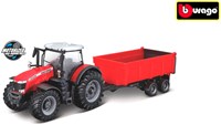 Bburago Traktor Massey Ferguson Spielzeug Kippanhänger Friktion rot schwarz 10 cm