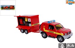 2-Play Feuerwehr Spielzeugauto mit Anhänger Diecast 25 cm rot