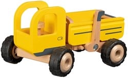 Goki Holz-Kippwagen - Baufahrzeug Spielzeug gelb