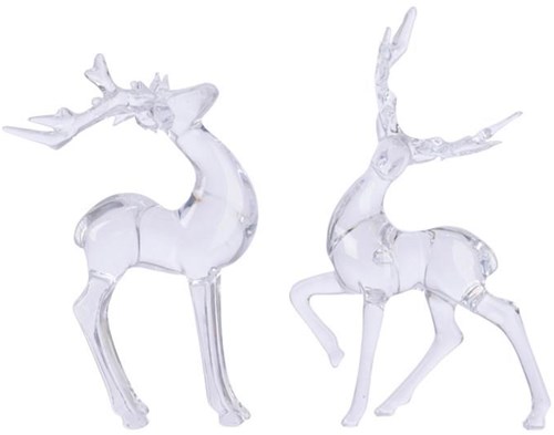 Decoris Hirsch Figur Acryl klar 12x20cm Dekoration
