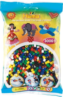 Hama Bügelperlen - Primärfarben Mix - 3000 Stück kreatives Spielzeug