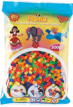 Hama Bügelperlen - Neon Mix 3000 Stück - Kreatives Bastelspielzeug