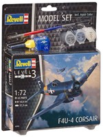 Revell Modellbau F4U-4 Corsair Jagdflugzeug 1:72 Set für Kinder