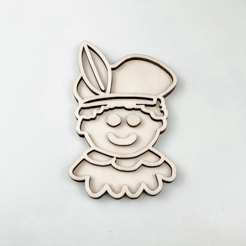 FiQ houten vulvorm Piet - 10×13 cm