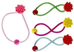 Global Affairs Accessoire: Haarelastiek Funky Flowers (4 ass x 5 stuks)