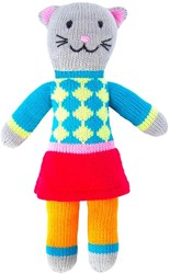 Global Affairs Kuscheltier Katze Tess gestrickt 36 cm rosa Fair Trade Baumwolle