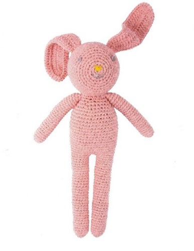 Kuscheltier gehäkelter Hase rosa (3 Stück) 3+