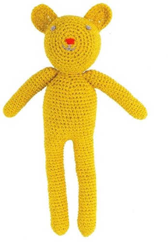 Kuscheltier Häkelbär Bobby gelb (3 Stück)