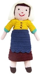 Kunst: Kuscheltier gehäkelt Milkmaid von Vermeer 30 cm