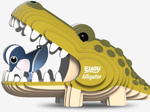 Eugy 3D Puzzle Alligator - Bastelset Tiermodell Karton umweltfreundlich