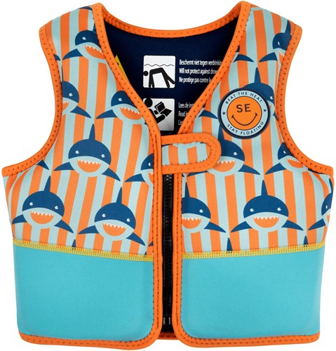 Swim Essentials Schwimmweste Kinder Hai-Design 2-3 Jahre orange-blau-2