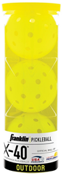 Franklin Pickleball X40 Bälle - Outdoor Set 3 Stück Optic Gelb