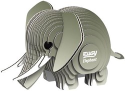 Eugy 3D Puzzle Elefant - Karton Tiermodell Spielzeug