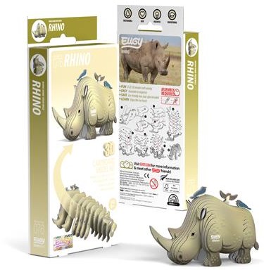 Eugy 3D Puzzle - Nashorn - Tierpuzzle - Kreatives Spielzeug