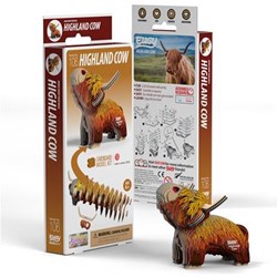 Eugy 3D Puzzle Highland Cow - Karton Tiermodell Spielzeug