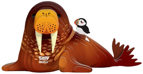 Eugy 3D Puzzle - Walross Bastelset aus Karton für Kinder