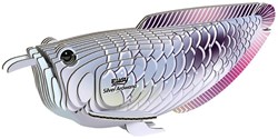 Eugy 3D Puzzle - Silberner Arowana Bastelset aus Karton für Kinder