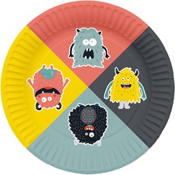 Folat - Monster Bash Kinderparty Pappteller 23cm 8 Stück Papier