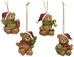 Decoris Weihnachtsanhänger Bär Polyresin Weihnachtsdeko 6x4,7x4,4cm Braun