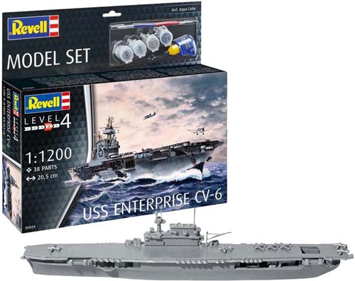 Revell Modellbausatz USS Enterprise CV-6 1:1200 - 38 Teile-3