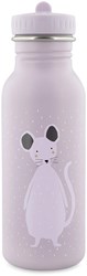 Trixie Trinkflasche Edelstahl 500ml - Mrs. Mouse - kinderfreundliche Wasserflasche - auslaufsicher - lila