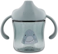 Trixie Trinklerntasse mit Griffen - Mr. Shark - Auslaufsicher & Tritan