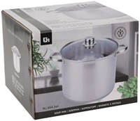 Excellent Houseware Kochtopf Edelstahl mit Deckel 9 Liter Silber Topf-3